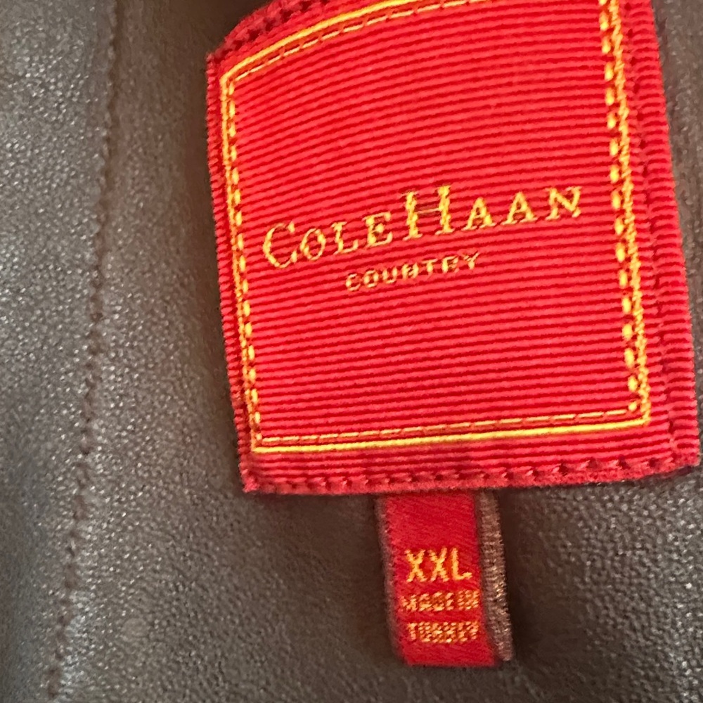 Men's Cole Haan Brown Shearling Coat - Picture 2 of 12